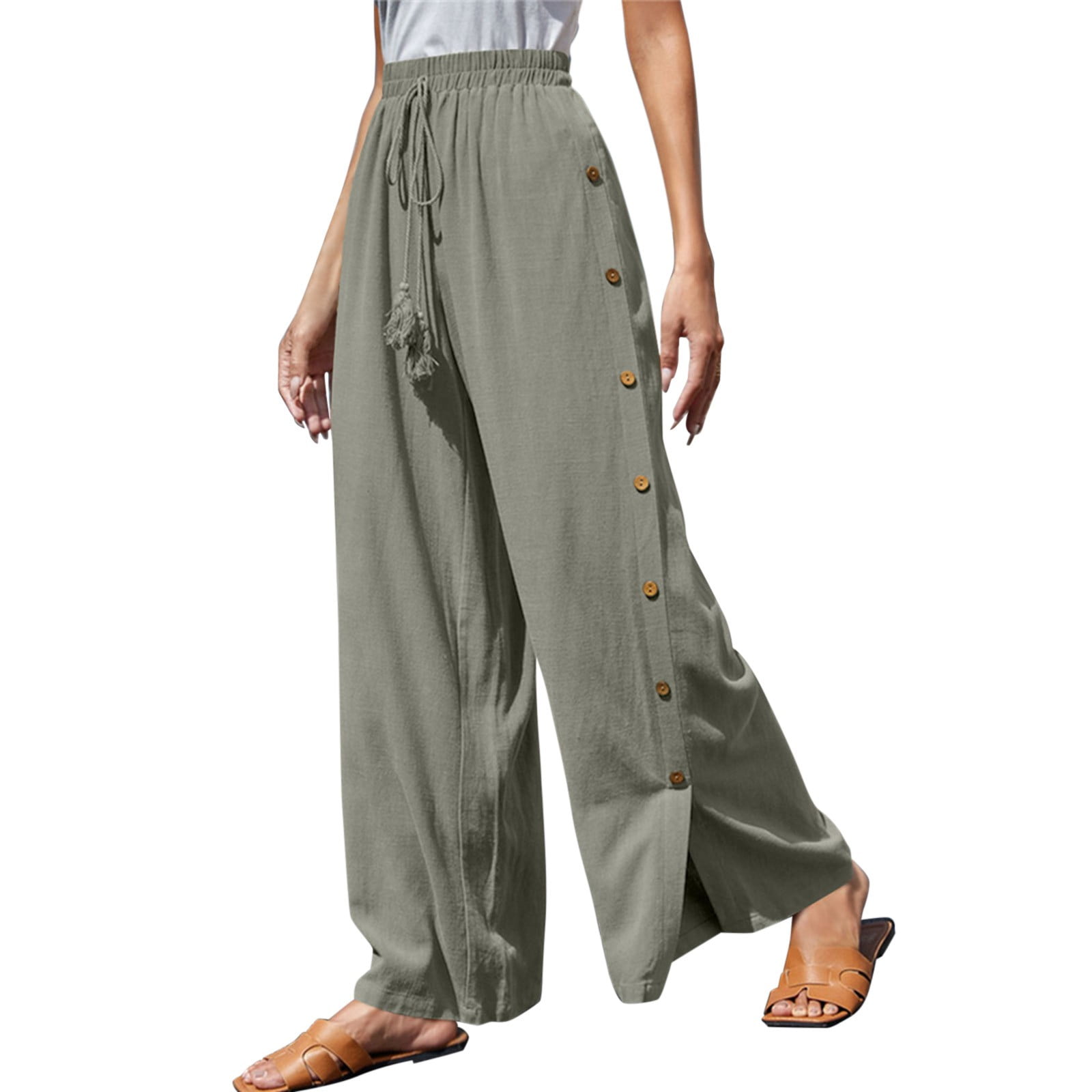 【MODERNIF】Summer Nylon Wide Pants Charmgo-Summer-Pants-Women-