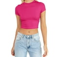 thumbnail image 1 of Charmgo Summer Tops Clearance, Womens Fashion Summer Short Sleeve Cute Crop Tops Casual Basic Crewneck Slim Fit T Shirts Tops for Women Trendy, Spring Womens Tops for Women 2024 Hot Pink, 1 of 5