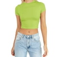 thumbnail image 1 of Charmgo Summer Tops Clearance, Womens Fashion Summer Short Sleeve Cute Crop Tops Casual Basic Crewneck Slim Fit T Shirts Tops for Women Trendy, Spring Womens Tops for Women 2024 Mint Green, 1 of 5