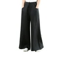 thumbnail image 1 of Charmgo Sweatpants Women Clearance, Women Summer High Waisted Cotton Palazzo Pants Wide Leg Long Pant Trousers with Pocket Work Pants Women Cargo Pants Women Black, 1 of 4