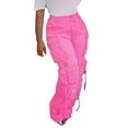 thumbnail image 1 of Charmgo Sweatpants Women Clearance, Women's Cargo Pants High Waist Baggy Jeans Pocket Loose Denim Pants Streetwear Work Pants Women Cargo Pants Women Pink, 1 of 4
