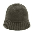 thumbnail image 1 of Charmgo Trucker Hat Clearance, Autumn/Winter Solid Color Warm Ear Big Head Waist Water Bucket Knitted Woolen Hat Bucket Hat Baseball Cap, Sun Hats for Women Green, 1 of 2