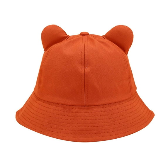 Charmgo Trucker Hat Clearance, Ladies Fisherman Hat Cat Ears Cartoon Pot Hat Cute Student Sun Hat Bucket Hat Baseball Cap, Sun Hats for Women Orange