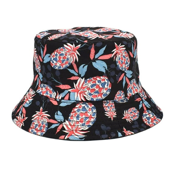 Charmgo Trucker Hat Clearance, Men and Women Casual Summer Printed Outdoor Double Sided Flat Top Sunshade Bucket Hat Bucket Hat Baseball Cap, Sun Hats for Women Black