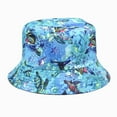 thumbnail image 1 of Charmgo Trucker Hat Clearance, Men and Women Casual Summer Printed Outdoor Double Sided Flat Top Sunshade Bucket Hat Bucket Hat Baseball Cap, Sun Hats for Women Blue, 1 of 4