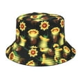 thumbnail image 1 of Charmgo Trucker Hat Clearance, Men and Women Casual Summer Printed Outdoor Double Sided Flat Top Sunshade Bucket Hat Bucket Hat Baseball Cap, Sun Hats for Women Black, 1 of 2