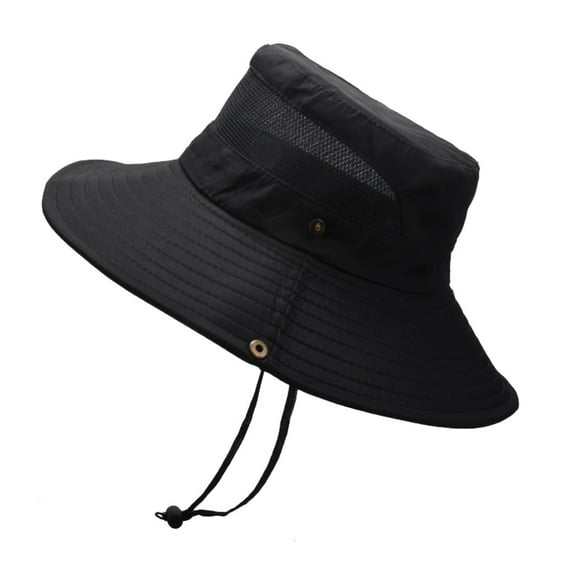 Charmgo Trucker Hat Clearance, Mens Outdoor Sun Protection Mesh Breathable Fisherman Cap Foldable Bucket Hat Bucket Hat Baseball Cap, Sun Hats for Women Black