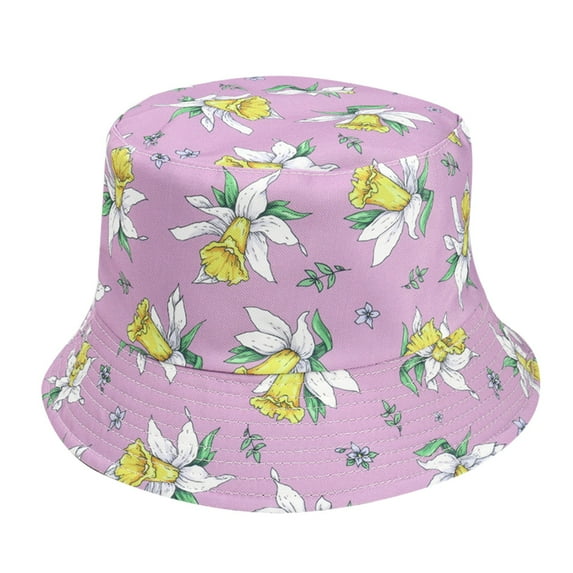 Charmgo Trucker Hat Clearance, Unisex Fashion Double Sided Climbing Bucket Hat Reversible Coconut Tree and Flowers Printed Fisherman Cap Packable Outdoor Sun Hats Bucket Hat Baseball Cap B