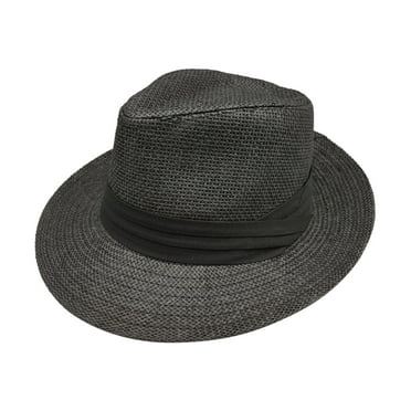Charmgo Trucker Hat Clearance, Unisex Men Women Panama Wide Brim Straw Hats Aldult Jazz Straw Hat Top Hat Sun Hat Bucket Hat Baseball Cap, Sun Hats for Women Black