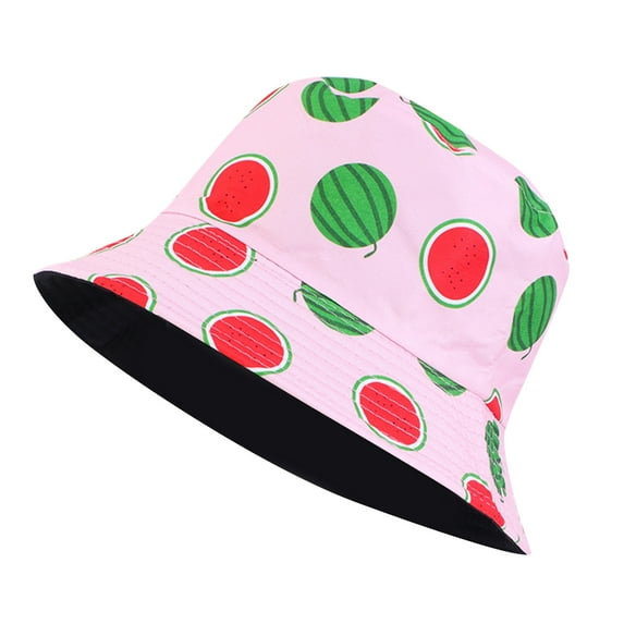 Charmgo Trucker Hat Clearance, Unisex Print Double Side Wear Reversible Bucket Hat Trendy Cotton Twill Canvas Sun Fishing Hat Fashion Cap Bucket Hat Baseball Cap, Sun Hats for Women Hot Pink