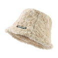 thumbnail image 1 of Charmgo Trucker Hat Clearance, Winter Plush Fuzzy Bucket Hat Shearling Fisherman Hats for Women Bucket Hat Baseball Cap, Sun Hats for Women Beige, 1 of 4