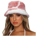 thumbnail image 1 of Charmgo Trucker Hat Clearance, Winter Printed Thick Bucket Warm Hat Bucket Cap Basin Hat for Women Men Bucket Hat Baseball Cap, Sun Hats for Women Pink, 1 of 5