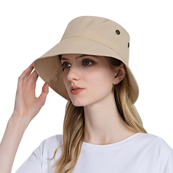 Charmgo Trucker Hat Clearance, Women Sun Hat Wide Brim Protection Beach Hat Adjustable Bucket Hat Summer Hats Bucket Hat Baseball Cap, Sun Hats for Women Beige