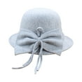 thumbnail image 1 of Charmgo Trucker Hat Clearance, Women's Autumn and Winter Bow Knot Round Top Casual Fisherman's Basin Cap Small Bowler Hat Bucket Hat Baseball Cap, Sun Hats for Women Grey, 1 of 3