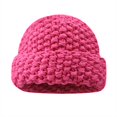 thumbnail image 1 of Charmgo Trucker Hat Clearance, Women's Autumn Winter Solid Color Thickened Warm Ear Pineapple Pattern Knitted Hat Bucket Hat Baseball Cap, Sun Hats for Women Hot Pink, 1 of 3