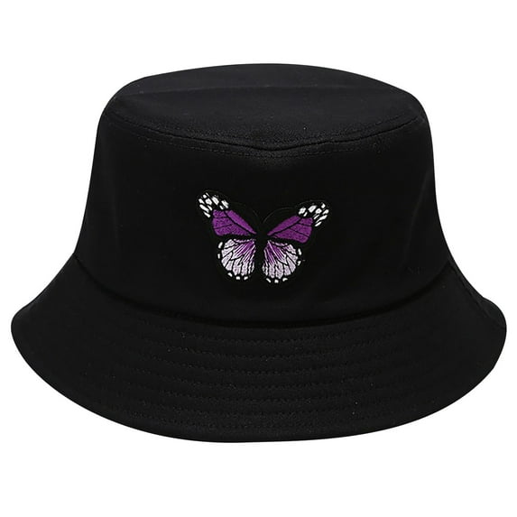 Charmgo Trucker Hat Clearance, Women's Butterfly Print Sunshade Fisherman's Hat Basin Hat Outdoor Bucket Hat Bucket Hat Baseball Cap, Sun Hats for Women Purple