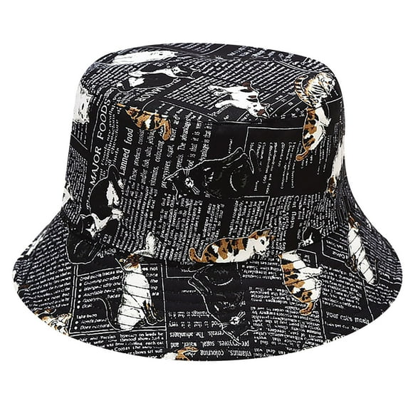 Charmgo Trucker Hat Clearance, Women's Fashion Print Sunshade Fisherman's Hat Basin Hat Outdoor Bucket Hat Bucket Hat Baseball Cap, Sun Hats for Women Black