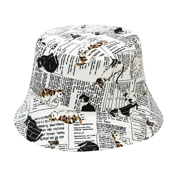 Charmgo Trucker Hat Clearance, Women's Fashion Print Sunshade Fisherman's Hat Basin Hat Outdoor Bucket Hat Bucket Hat Baseball Cap, Sun Hats for Women White