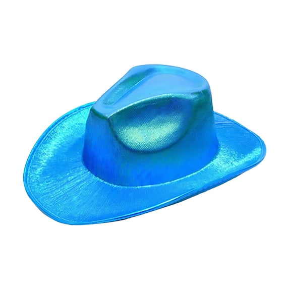 Charmgo Trucker Hat Clearance, Women's Large Brim Carnival Party Fluorescent Colorful Western Bowler Hat Bucket Hat Baseball Cap, Sun Hats for Women Blue