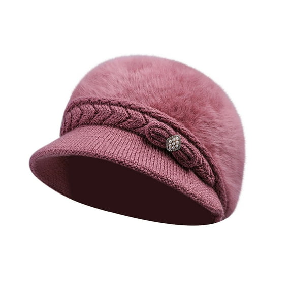 Charmgo Trucker Hat Clearance, Women's Woolen Knitted Warm Basin Hat Padded Cotton Hat Bucket Hat Baseball Cap, Sun Hats for Women Pink