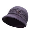thumbnail image 1 of Charmgo Trucker Hat Clearance, Women's Woolen Knitted Warm Basin Hat Padded Cotton Hat Bucket Hat Baseball Cap, Sun Hats for Women Purple, 1 of 6