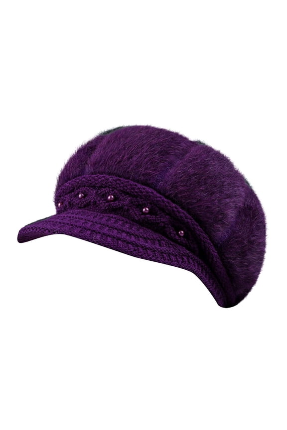 Trucker Hat Clearance, Women's Woolen Knitted Warm Basin Hat Padded Cotton Hat Bucket Hat Baseball Cap, Sun Hats for Women Purple
