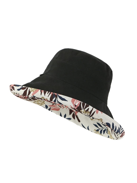 Trucker Hat Clearance, Womens Outdoor Solid Sun Hat Flower Printed Casual Elegant Sun Hat Bucket Hat Baseball Cap, Sun Hats for Women Black