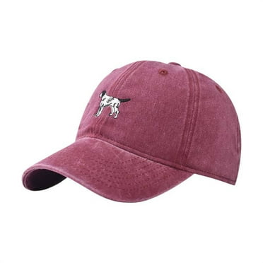 Charmgo Visor Hats Clearance, Dogs Embroidery Solid Color Visor Hats Trend Outdoor Print Breathable Mesh Hat Baseball Cap Women Sun Hats for Women Red One Size