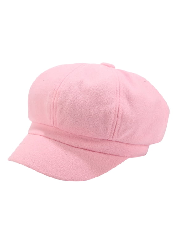 Visor Hats for Women, Vintage Women Winter Solid Hat Beret Cap Korean Painter Newsboy Berets Sun Hats for Women, Hats for Men Pink One size