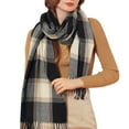 thumbnail image 1 of Charmgo Women Scarf Clearance, Women's Autumn and Winter Colorful Plaid Shawl Wraps Warm Thick Fringe Scarf, Hair Scarf for Women Grey A, 1 of 8