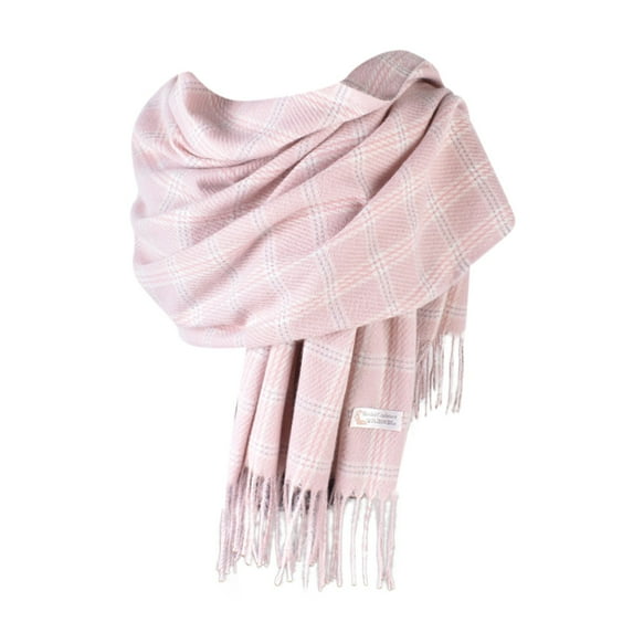 Charmgo Women Scarf Clearance, Women's Autumn and Winter Solid Color Shawl Wraps Thick Warm Fringe Scarf, Hair Scarf for Women Pink One Size