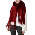 thumbnail image 1 of Charmgo Women Scarf Clearance, Women's Winter Thickened Macaron Warm Shawl Solid Color Large Braid Scarf, Hair Scarf for Women Red2 One Size, 1 of 3