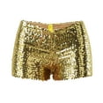 thumbnail image 1 of Charmgo Womens Dance Shorts New Sequins Beads Ds Performance Dress Women's Performance Dress Set Shorts Glitter Shorts Party Sparkly Short Sequin Shorts for Women Gold L, 1 of 5