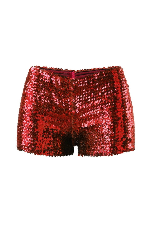 Womens Dance Shorts New Sequins Beads Ds Performance Dress Women's Performance Dress Set Shorts Glitter Shorts Party Sparkly Short Sequin Shorts for Women Red S
