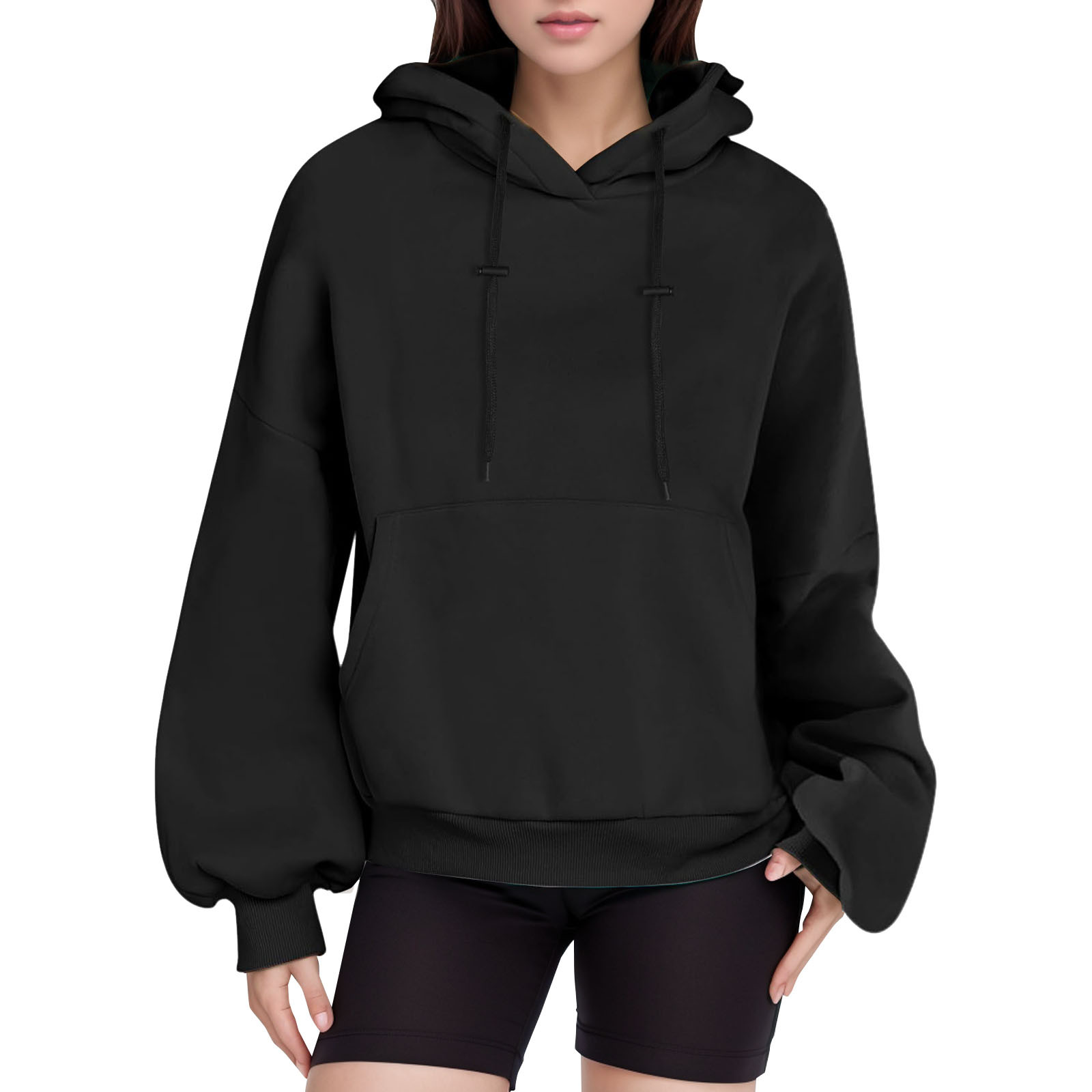 Women Y2k Oversized Floral Print Fleece Pullover Cute Hoodies Preppy - View #10