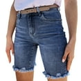 thumbnail image 1 of Charmgo Womens Jeans Clearance, Women Denim Stretchy Distressed Capris Short Jean Shorts, High Waisted Jeans for Women Blue, 1 of 9