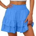 thumbnail image 1 of Charmgo Womens Shorts Casual Shorts for Women 2025 Summer High Waisted Ruffle Shorts Flowy Pleated Hem Casual Shorts Butterfly Shorts Women Summer Shorts for Women Blue3 XL, 1 of 7