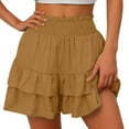 thumbnail image 1 of Charmgo Womens Shorts Casual Shorts for Women 2025 Summer High Waisted Ruffle Shorts Flowy Pleated Hem Casual Shorts Butterfly Shorts Women Summer Shorts for Women Brown2 M, 1 of 7