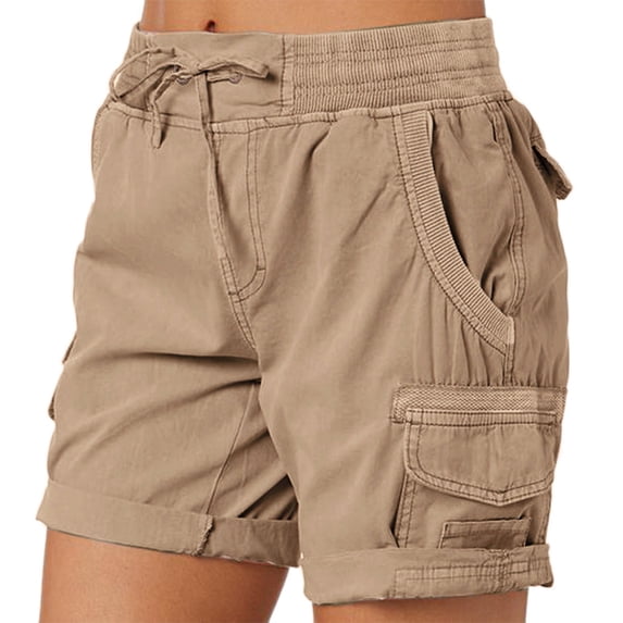 Charmgo Womens Shorts Clearance, Women Summer Loose Cargo Shorts Hiking Shorts with Pockets Gym Shorts Women Running Shorts for Women Brown S