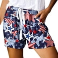thumbnail image 1 of Charmgo Womens Shorts, Women Summer High Elastic Comfy 4th of July Shorts Drawstring Casual Elastic Waist Shorts with Pocketed Biker Shorts Women, Athletic Shorts for Women Navy XL, 1 of 7