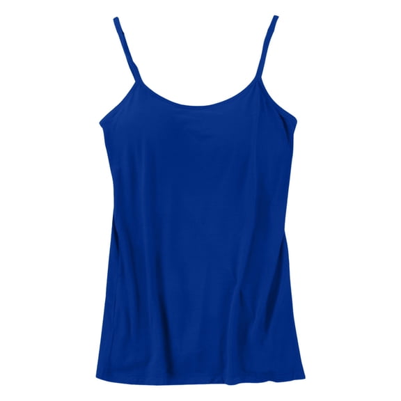 Charmgo Womens Tank Tops, Womens Cotton Adjustable Camisole with Frame Bra Stretch Undershirt Camisole Tops for Women Summer Tops for Women 2024 Dark Blue L
