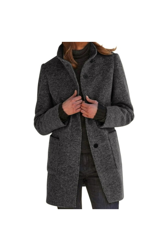 Womens Winter Coats Clearance, Womens Fleece Jacket Coats with Pockets Ladies Lapel Long Jacket Coat Fashion Solid Casual Open Front Outerwear Cardigan for Women, Black Jackets for Women L