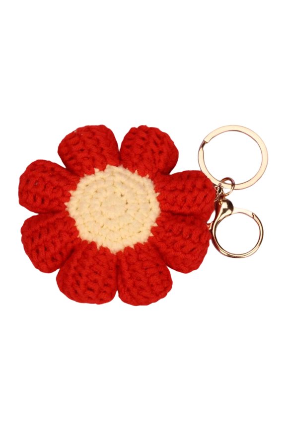 Charmi Crochet Floral Keyring Elegant Handcrafted Detail Key Rings Fashionable Ornaments for Daily Essential