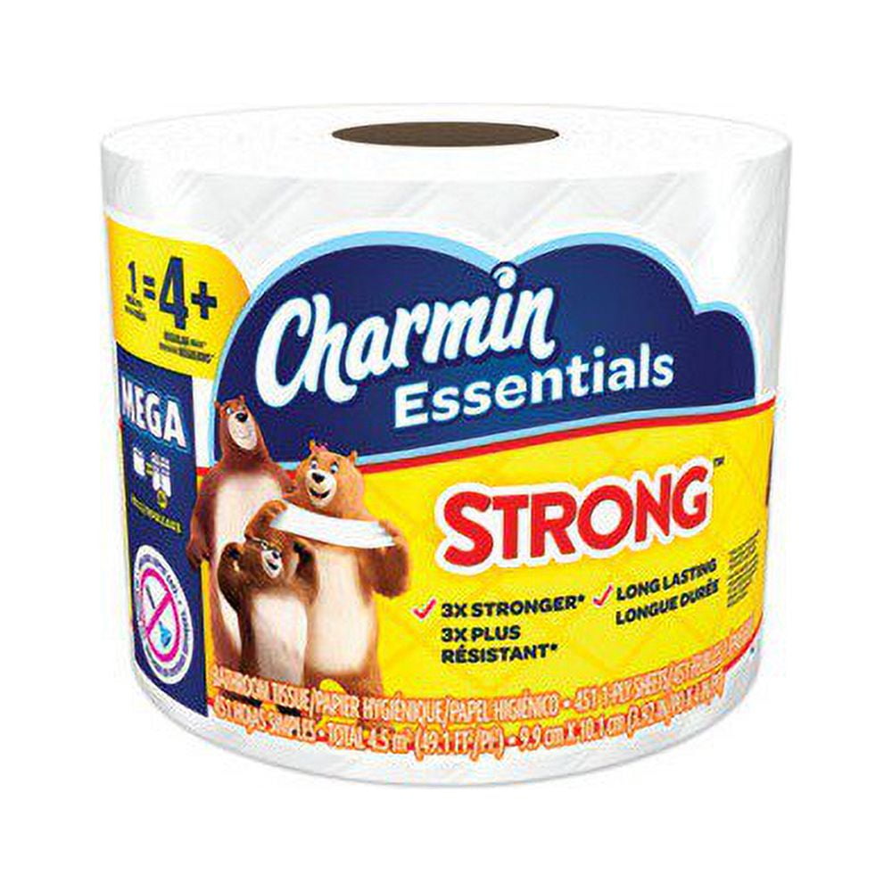 Charmin Essentials Strong Bathroom Tissue Septic Safe, 1-Ply, White, 4 ...
