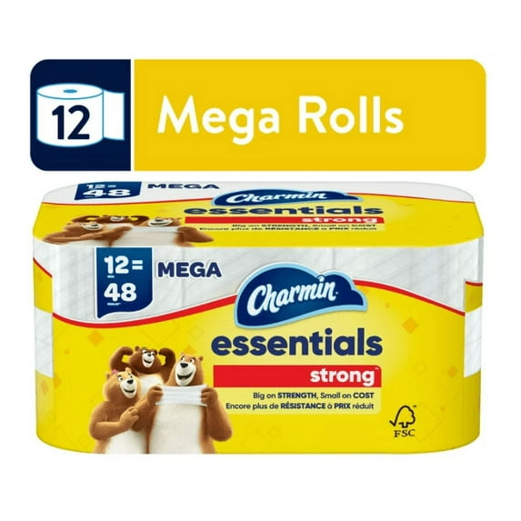 Charmin Essentials Strong Toilet Paper, 12 Mega Roll
