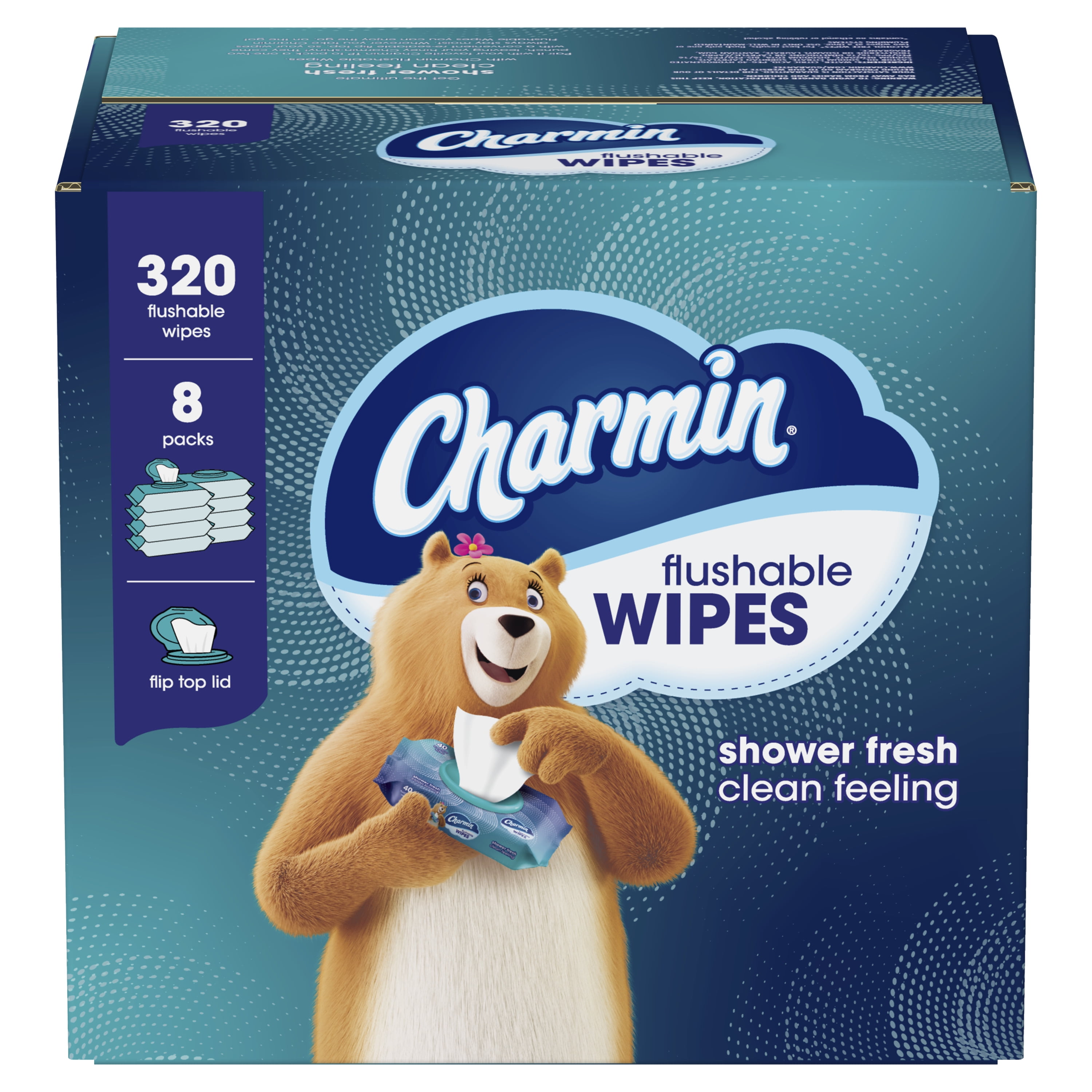 Charmin Wipes, Flushable - 8 - 40 ct packs [320 wipes]