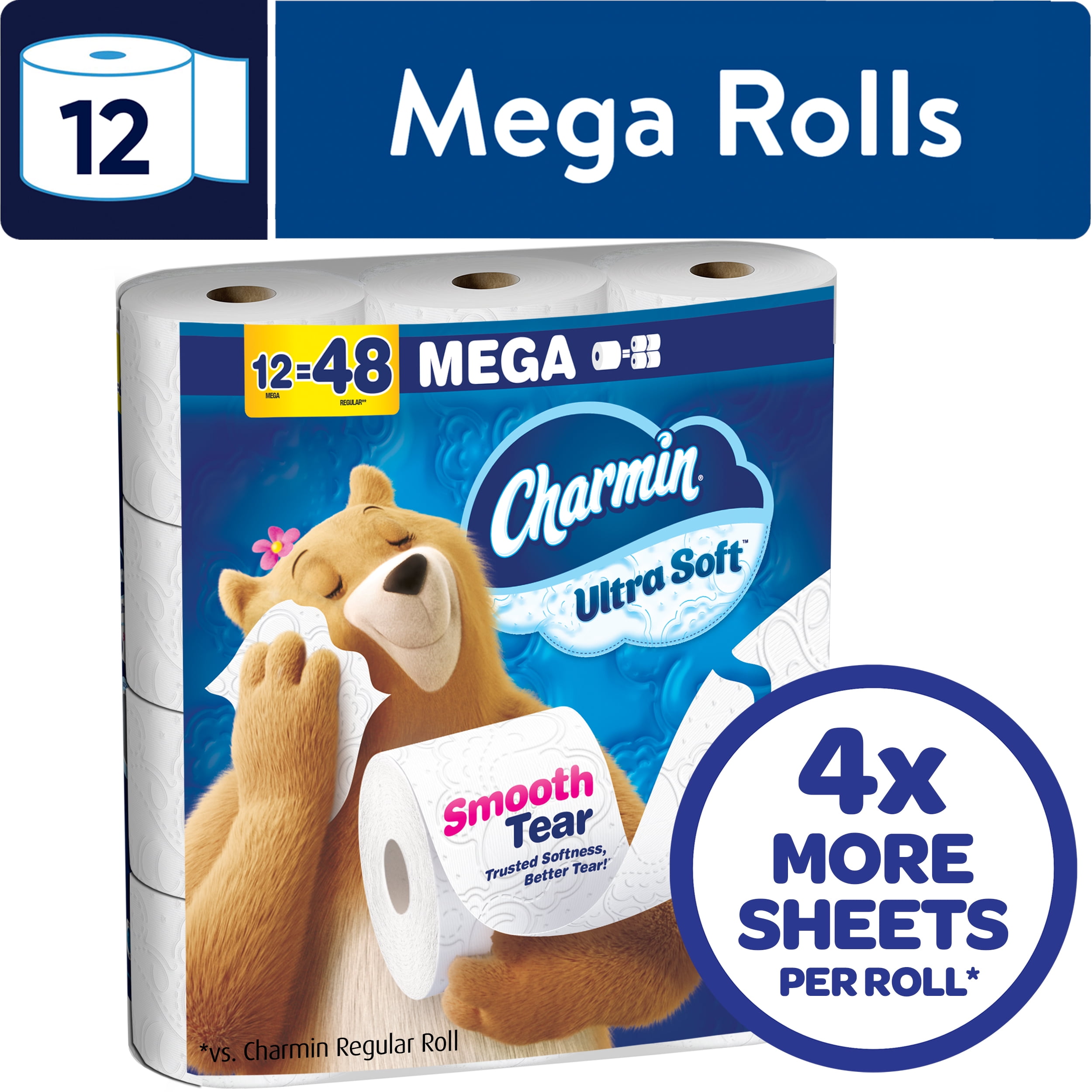 Charmin Toilet Paper Ultra Soft, 12 Mega Rolls