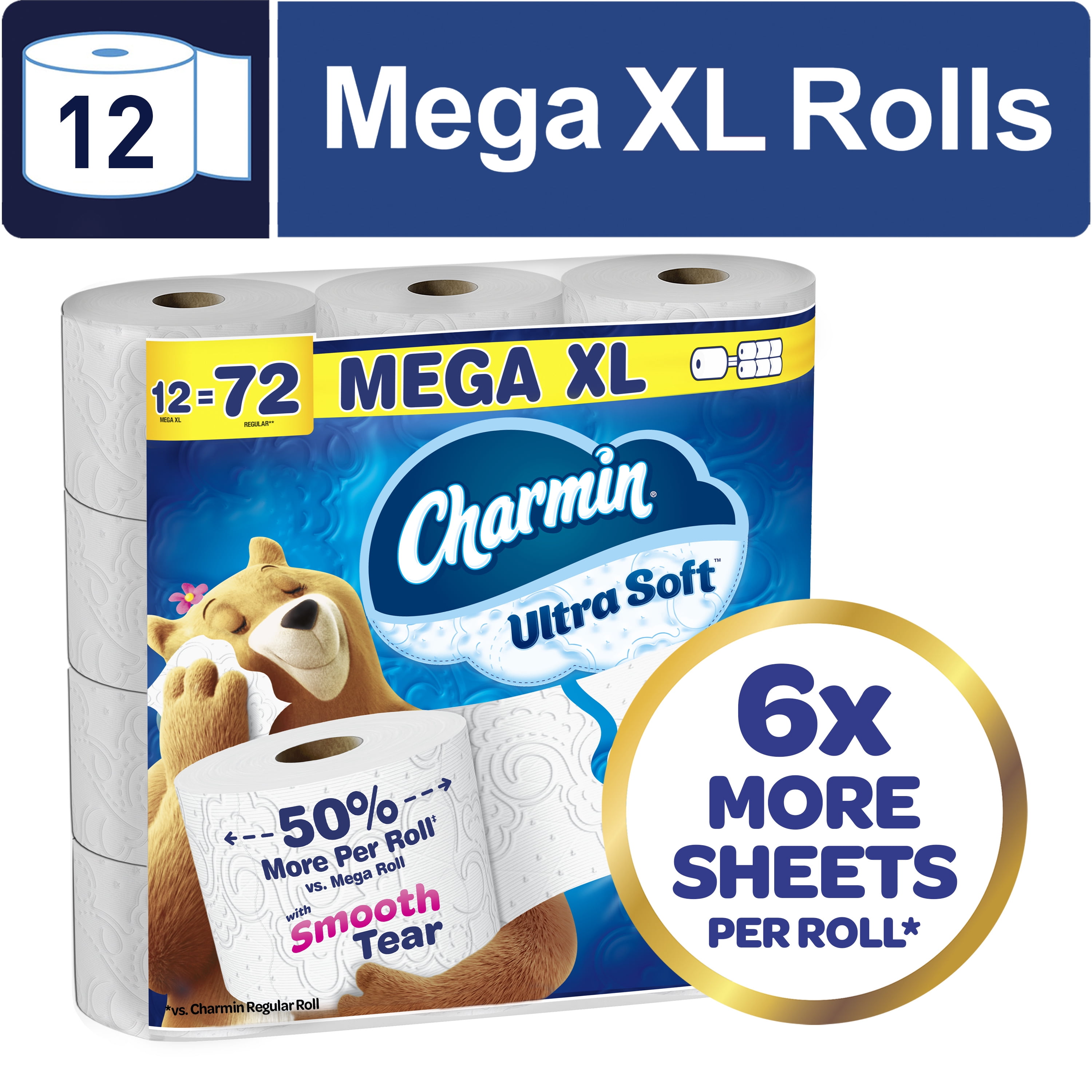 Charmin Toilet Paper Ultra Soft, 12 Mega XL Rolls