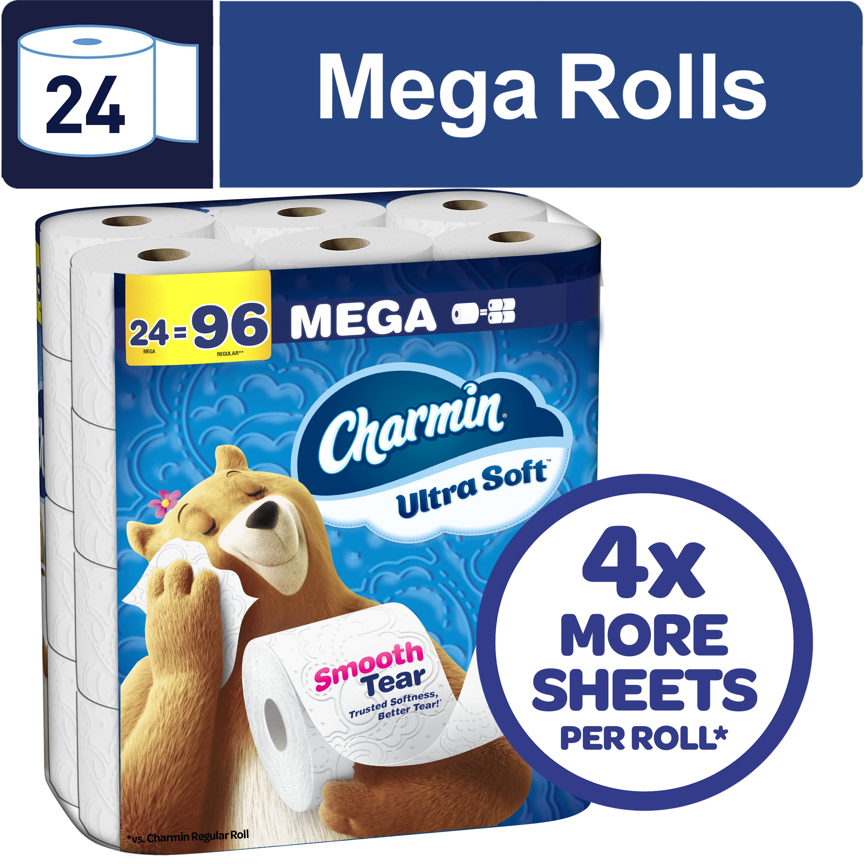 Charmin Toilet Paper Ultra Soft, 24 Mega Rolls