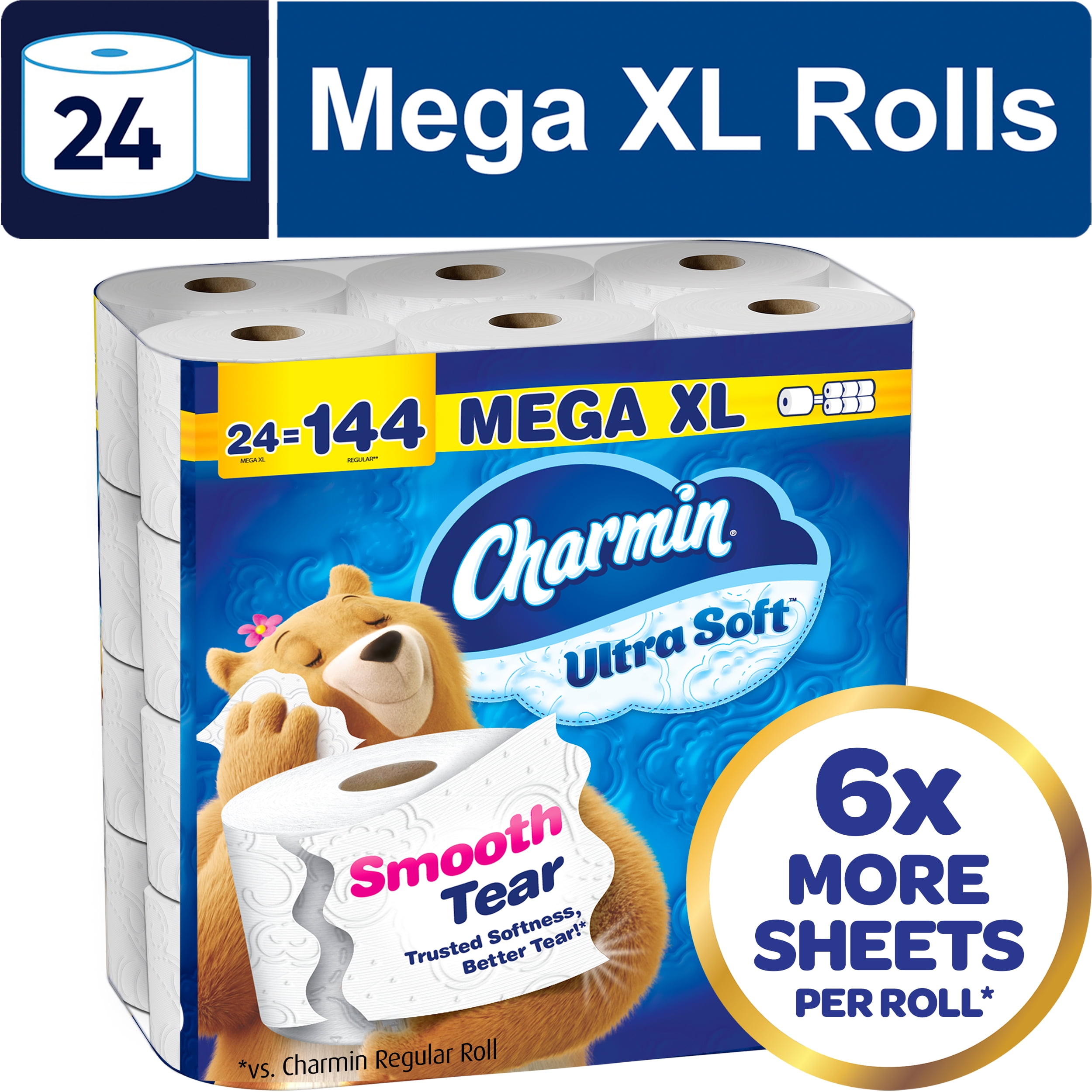 Charmin Toilet Paper Ultra Soft, 24 Mega XL Rolls